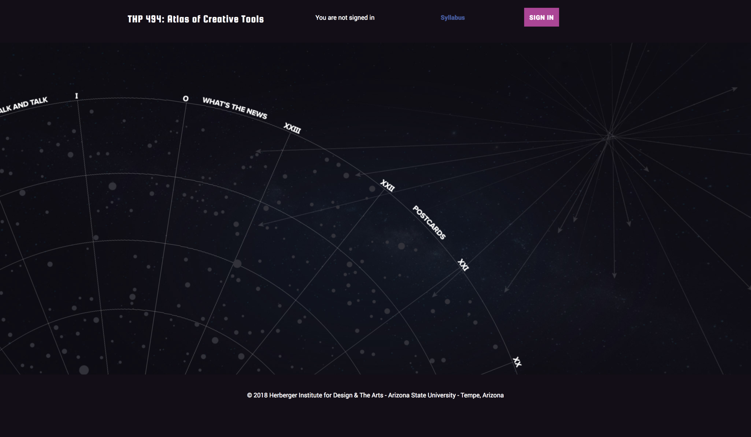 Atlas of Creative Tools course branding applied to the online classroom